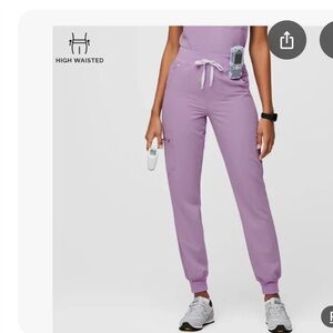 High Waisted Zamora Jogger Scrub Pants - Lavender Dew